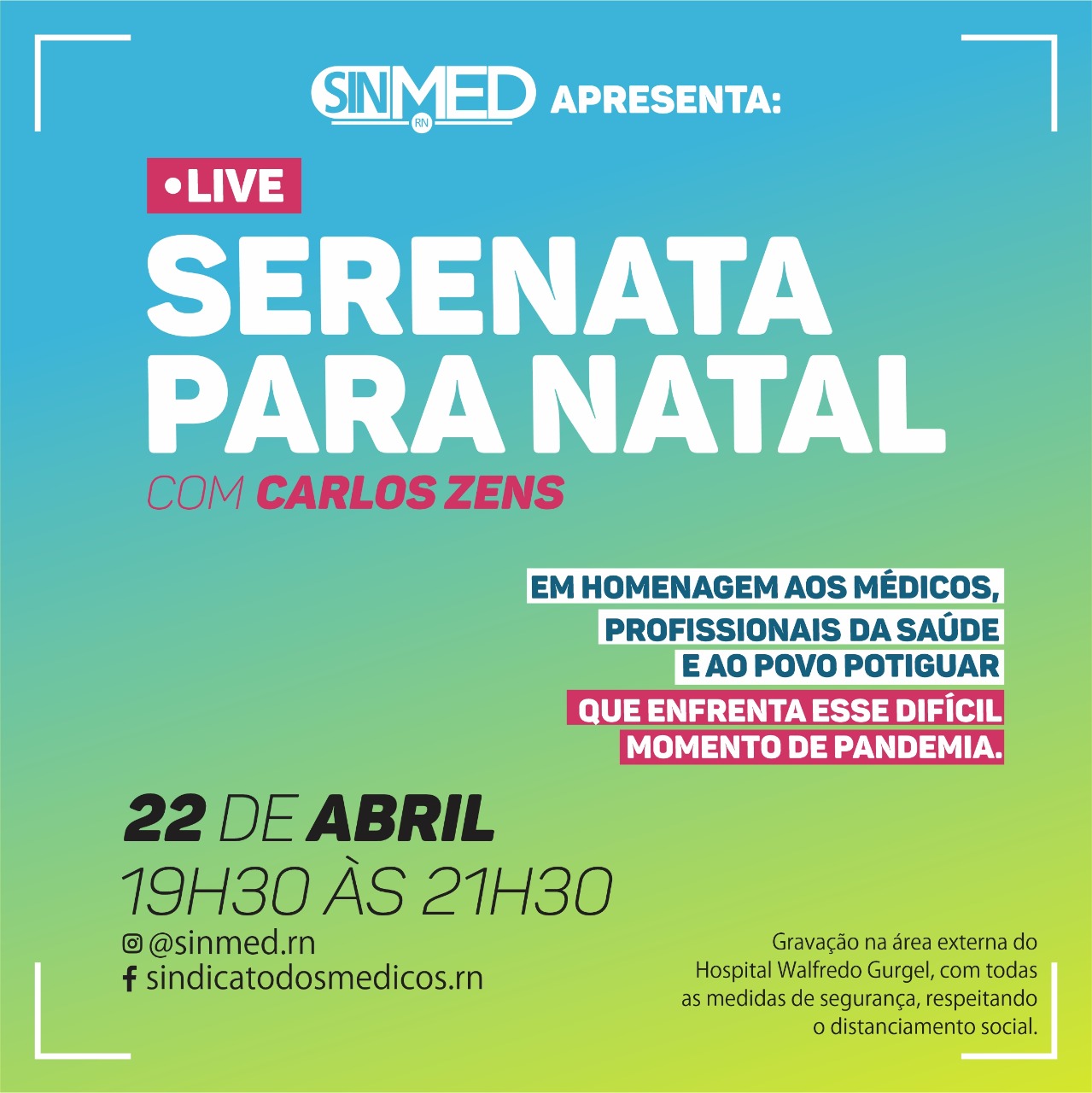 Sinmed promove Live "Serenata para Natal"